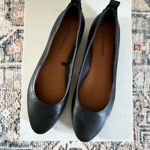 Lucky Brand Black Leather Ballerina Flat Size 8